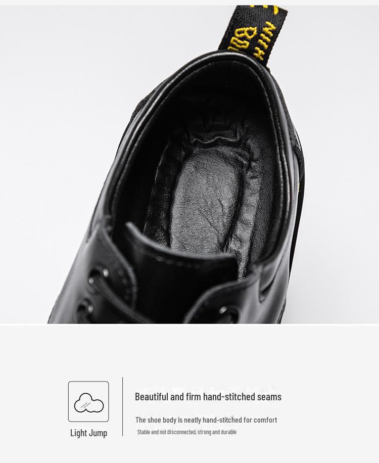 Мужские низкие ботинки Martin из натуральной кожи — большой размер, повседневная рабочая обувь в стиле ретро для весны и лета.