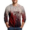 Men's Halloween Print Raglan Dralan Three-quarter Sleeve Casual Top