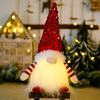 LED Light Up Christmas Gnomes Soft Plush Warm Lighted Dwarf Doll Ornaments with Glitter Sequins Hat for Home Table Decor