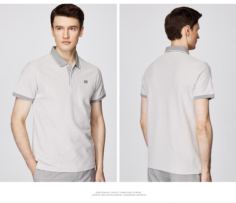 [Skin friendly cotton blend] Spring and summer new business casual collar solid color pullover short sleeved polo shirt for men