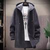 Mens Long Knit Cardigan Autumn Winter Sweater Coat Fleece Heavy Hoodie Solid Chenille Men's Fashion Jacket