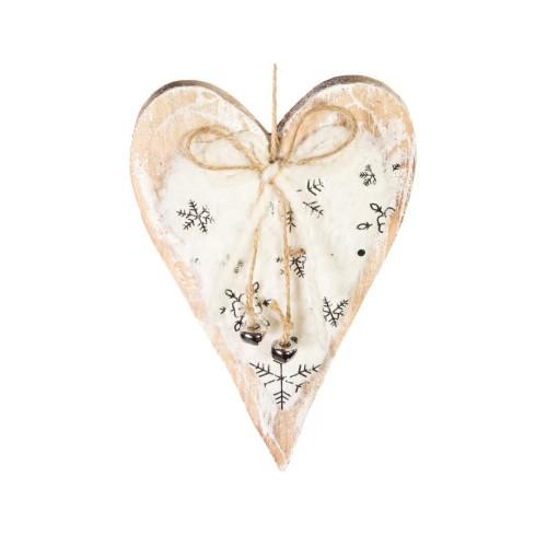 Premier Wood Heart Christmas Decoration
