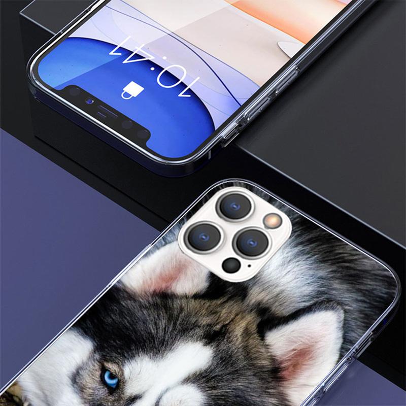 Siberian Husky Dog Phone Case For iPhone 17 Air 16 Pro Max 16E 15 + 14 Plus 11 12 13 Mini 7 8 SE Gift Print Cover Fundas 17 Air