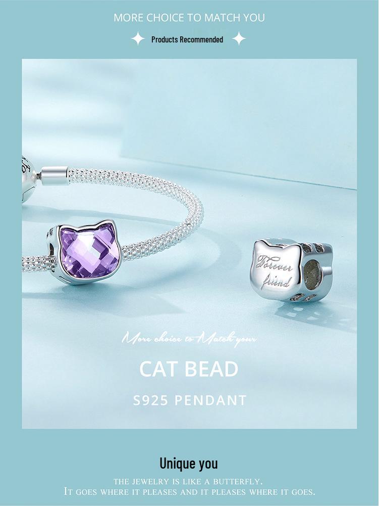 Серебряные бусины Ziyun «Цветной кот» из серебра 925 пробы – Милые питомцы, бусины для браслета «Сделай сам» SCC2469