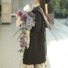 6 Forks Artificial Wisteria Flowers Purple Fake Flower String  Wedding Decoration