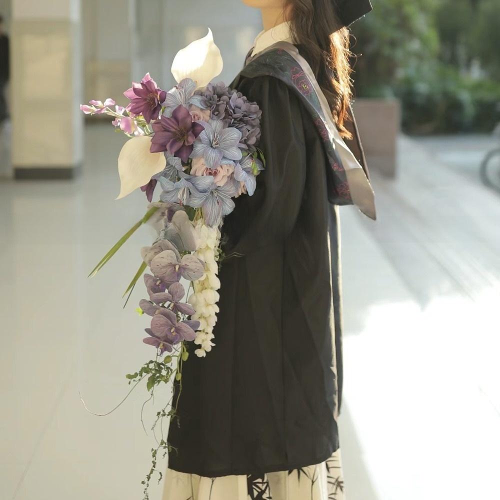 6 Forks Artificial Wisteria Flowers Purple Fake Flower String Wedding Decoration