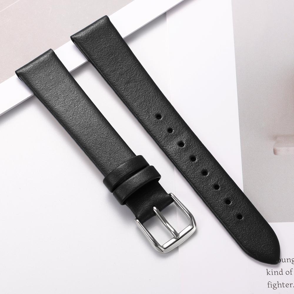 Ультратонкий ремешок для часов из телячьей кожи 10 мм 12 мм 14 мм 16 мм Браслет для часов Женский Универсальный Тонкий Мягкий Наручный Браслет Ремешок с Пряжкой-Штифтом