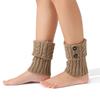 Crochet Knitted Boot Sock Sleeves Foot Cover Turned-up Button Socks Cozy Leg Warmers  Streetwear