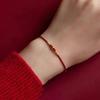 Gold 999 Abacus Bead Red String Bracelet for Year of the Rat - Couple Style for Traffic Drivers
