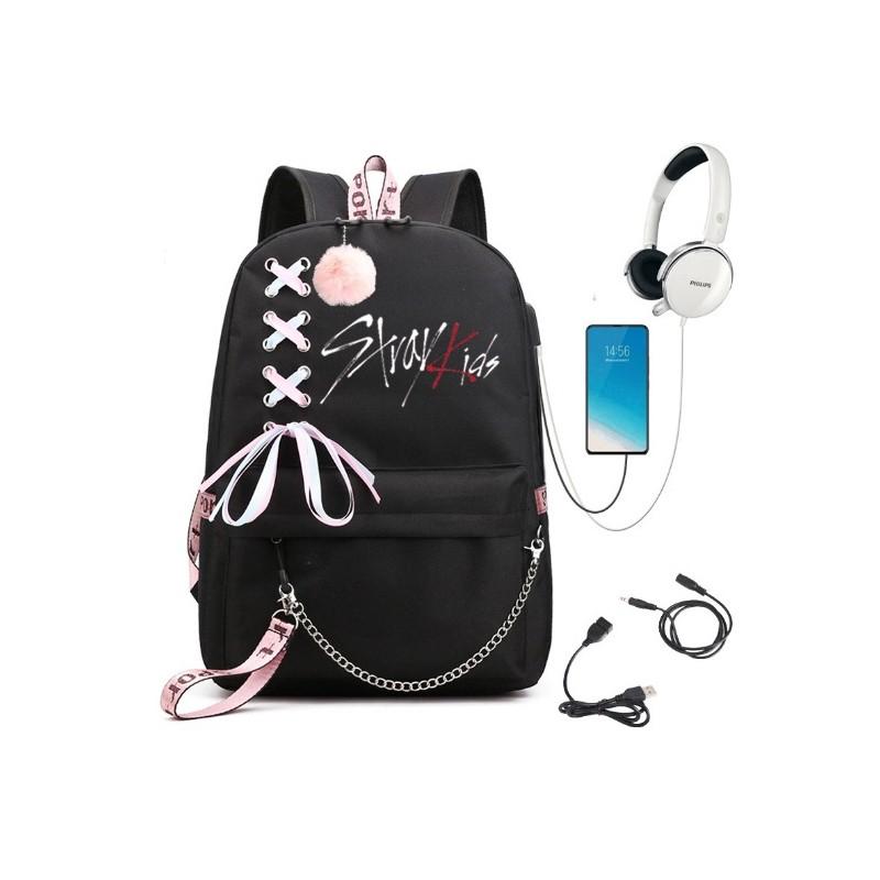 Stray Kids Foldable Polyester Book Bag With Spacious Compartments For Students