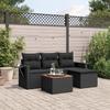 VidaXL Garden Lounge Set with Cushions 5 Pcs, Patio Sofas, Patio Furniture Set, Outdoor Furniture, Black 3256860
