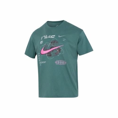 Nike Мужская зеленая футболка с коротким рукавом для фитнеса и тренировок на открытом воздухе