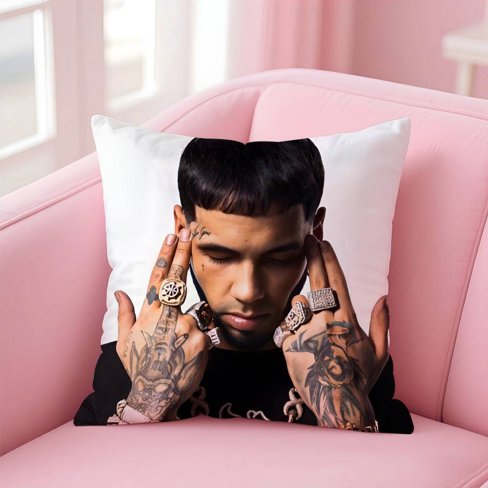 Наволочка с изображением рэпера A-Anuel Aa, противоаллергенная, с невидимой молнией, из шелковистого короткого плюша, чехол для диванной подушки