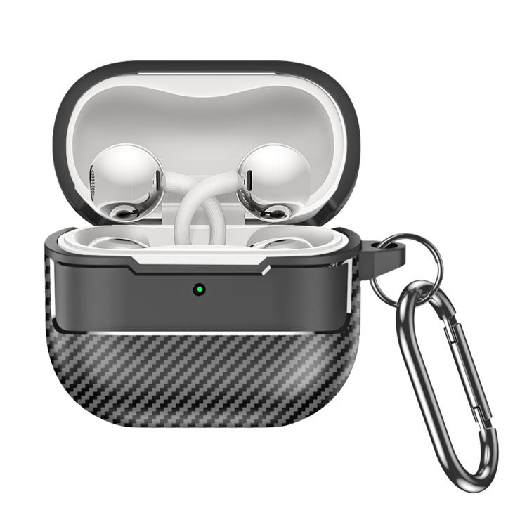 Carbon Fiber Texture PC Shockproof Earphone Protective Case For Huawei FreeClip 2 Wireless Earbuds