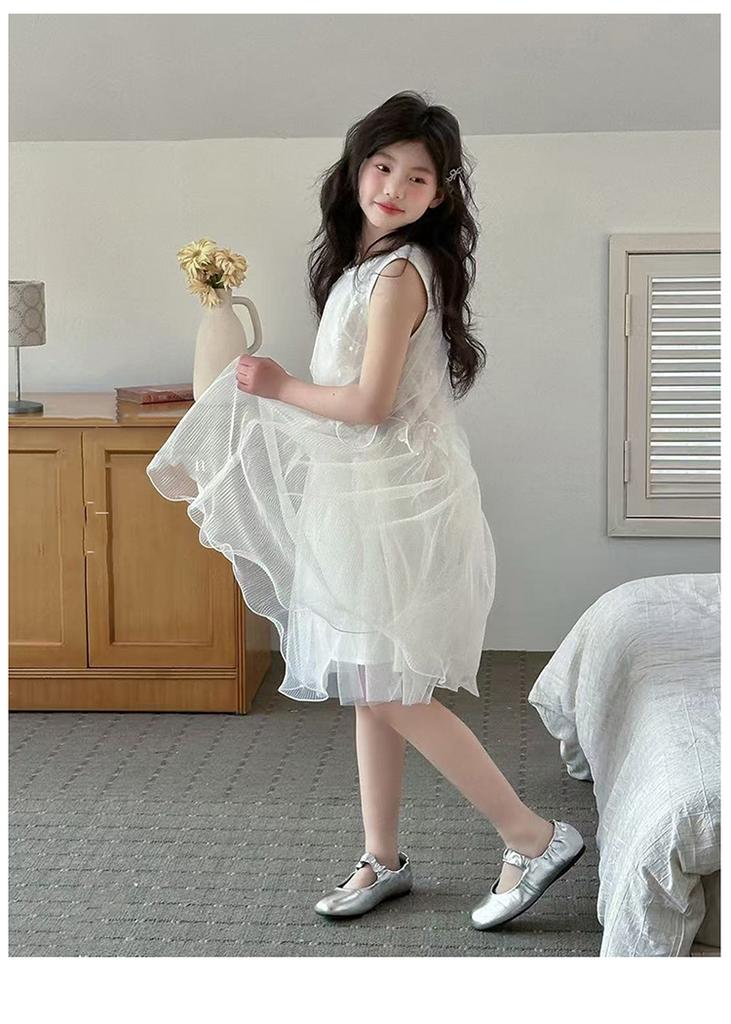 Girls' dress 2026 summer new style girls' mesh vest princess dress children's summer dress rich family heiress feeling skirt