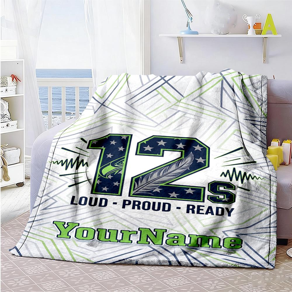 Seattle Seahawks Customize Your Name Blanket Gift Personalized Blanket Comfortable Great For Bed Sofa Nap Office Allseason Use