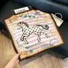 Premium printing neck small square scarf women's literary and retro polka dot cashew flower headscarf versatile accessories short silk scarf scarf s