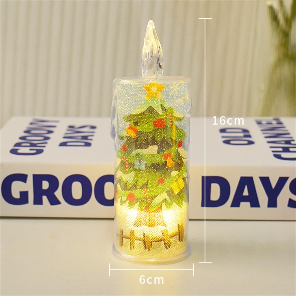 Рождественская свеча светодиодная электронная свеча атмосферное украшение со встроенным печатным свечным светильником праздничное украшение