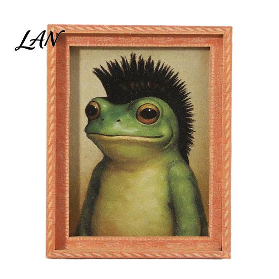 Decorative Cabinet Magnet Abstract Frog Refrigerator Magnet, Framed Hairstyle Fridge Magnetic Ornament Home Kitchen Office Decoration Party