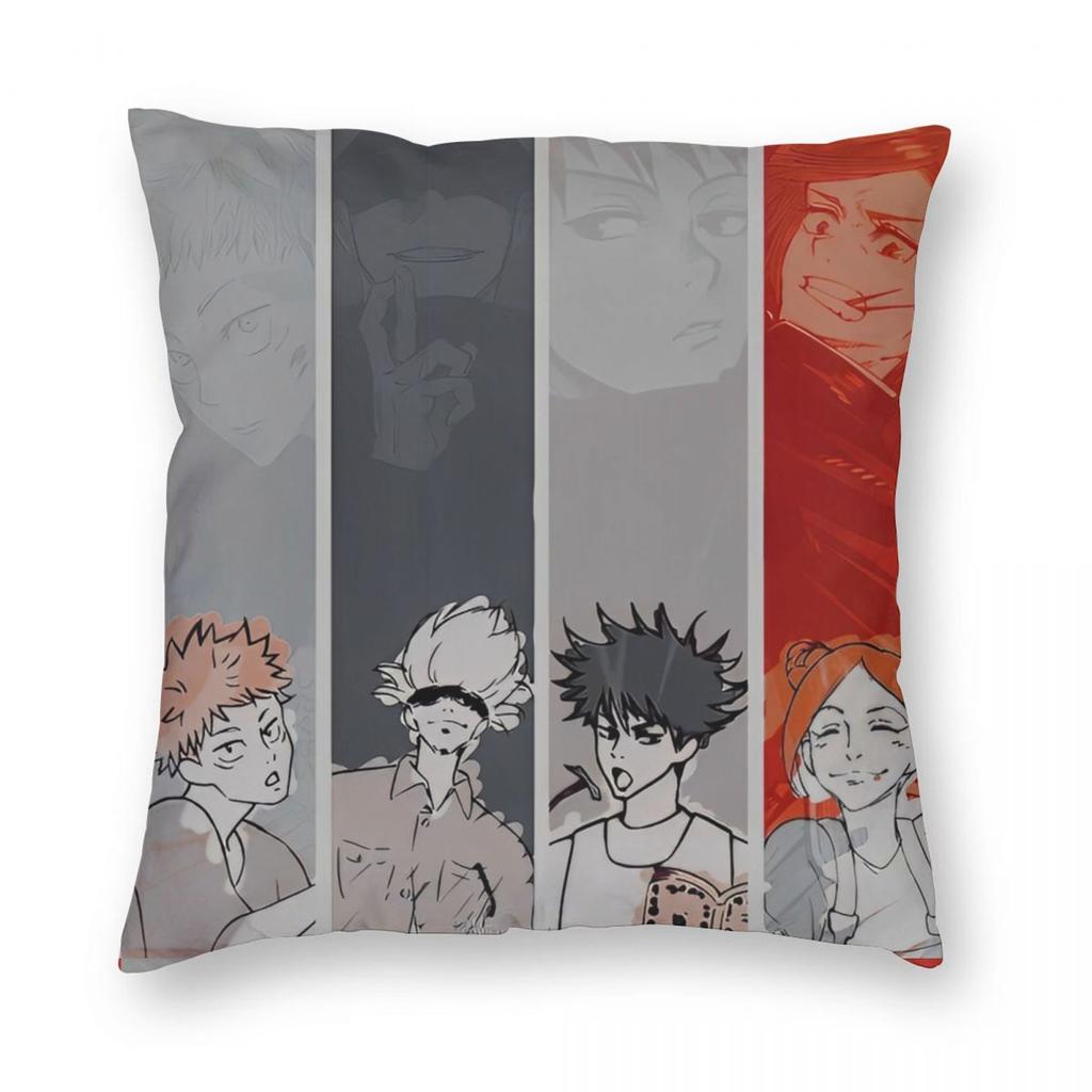Чехол для подушки с принтом из аниме Jujutsu Kaisen, полиэстер, декоративная наволочка JJK Manga, для дома, квадратный 40x40 см