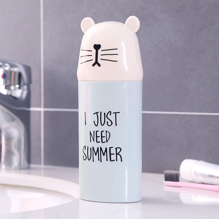 Чашка для мытья, дорожный портативный органайзер для зубных щеток с мультяшным медведем, чашка для рта, ящик для хранения зубных щеток, органайзер для ванной комнаты