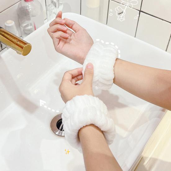 2 пары регулируемых браслетов на запястье, супервпитывающие, эластичные, для умывания лица, быстросохнущие, удобная посадка, нарукавник