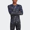 adidas Футболка с длинным рукавом и логотипом Techfit Allover Print Tee, мужские топы, темно-синего цвета HS9797