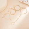 SHIXIN 4Pcs/Set Cross Pendant Finger Chain Bracelets Women Vintage Gold Color Connecting Hand Harness Bangle Jewelry Accessories