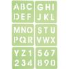 Plastic Stencil - Pack of 6 - Alphabet and Numbers - 14 X 15 Cm - For Children