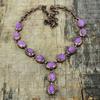 Purpurite Necklace Electroformed Copper Adjustable Chain Necklace Handmade Jewelry Gemstone Necklace Electroformed Jewelry Engagement Gifts