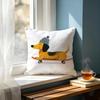 CCute Outfit Dachshund Cartoon Print Cushion Cover Cushion Cover Set Pcs x x x Pillowcase Decorative Sofa HomeDecor