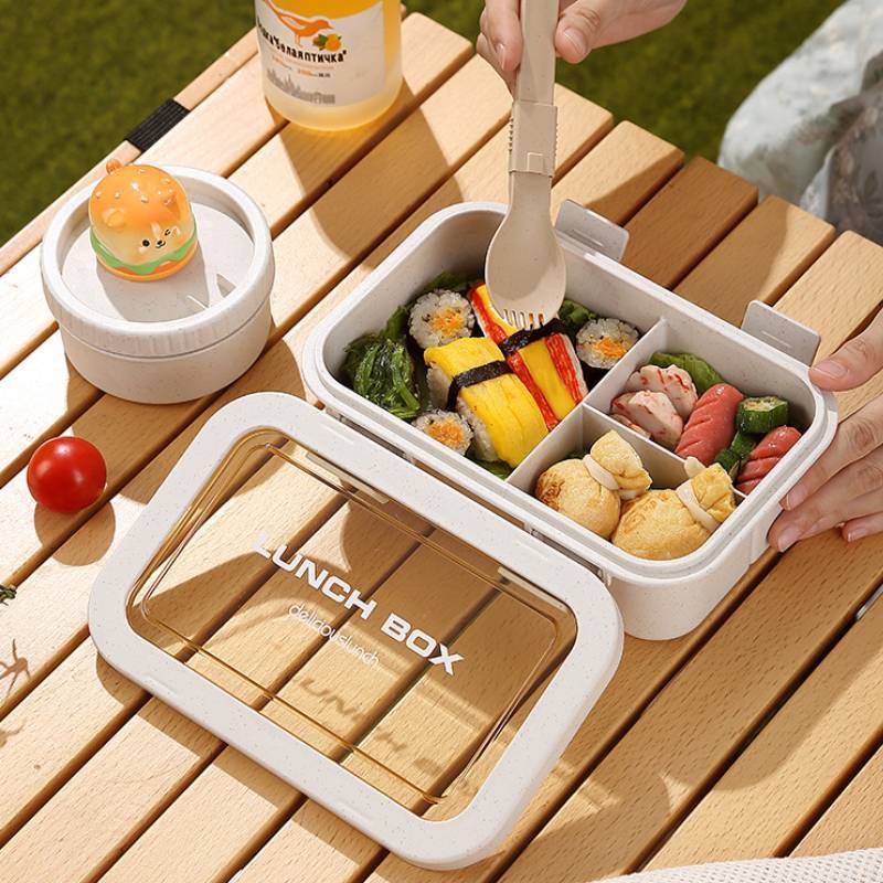 Wheat Straw Food Box With Soup Bowl For Student Lunches And Office Meal Prep