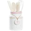 Kitchen Utensil Set - DKD Home Decor - Standard - MDF Wood - White and Pink - Practical and Aesthetic