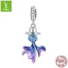Blue Koi Diy Pendant, Guochao Style Smart S925 Sterling Silver Beaded Accessories Bsc684