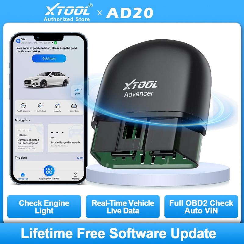 XTOOL Advancer AD20 Мини Bluetooth 5.0 OBD2 Сканер Полный набор функций OBD2 Диагностический инструмент для автомобиля Чтение/Сброс кодов неисправностей Универсальный