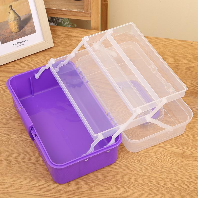 Multifunctional Thick Plastic Desktop Storage Box for Nails and Art Supplies