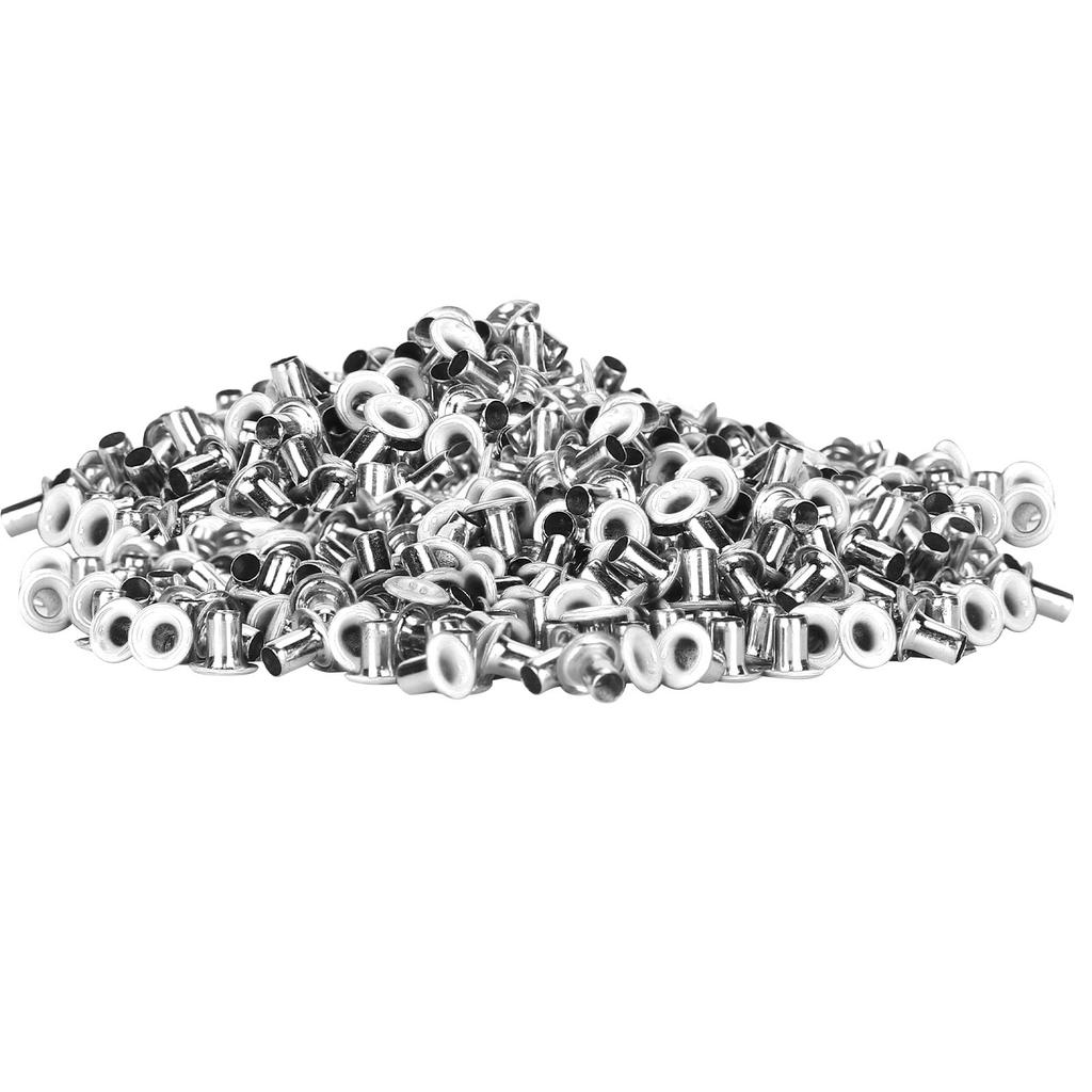 500Pcs Brass Eyelets 2mm Inner Hole Colorful Grommets Kit for Clothing Shoes Bag DIY CraftsWhite