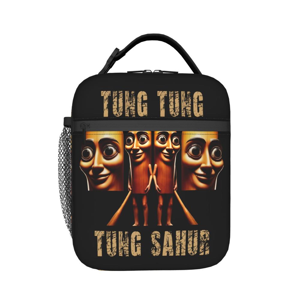 Итальянская Мозговая Гниль Tung Tung Tung Сахур Изолированная Сумка-Ланчбокс Сумка-Холодильник Многоразовая, Контейнер для Ланча Большая Сумка-Тоут Ланч-Бокс Колледж