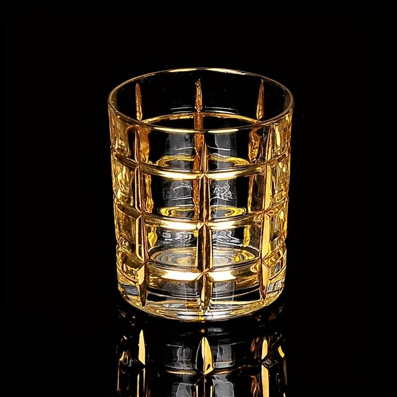 Стакан для виски Золотая линия Бокалы для вина и виски Золотая роспись Хрустальная барная посуда Многофункциональный Бокал для пива, коктейлей, для дома, для воды, для кофе