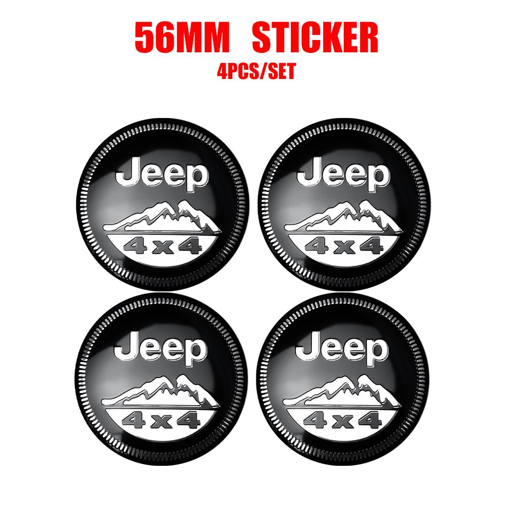 4pcs 56/60mm Wheel Hub Caps Sticker Car Emblem Badge Decoration For Jeep jk Compass Renegade Cherokee Gladiator Patriot Liberty