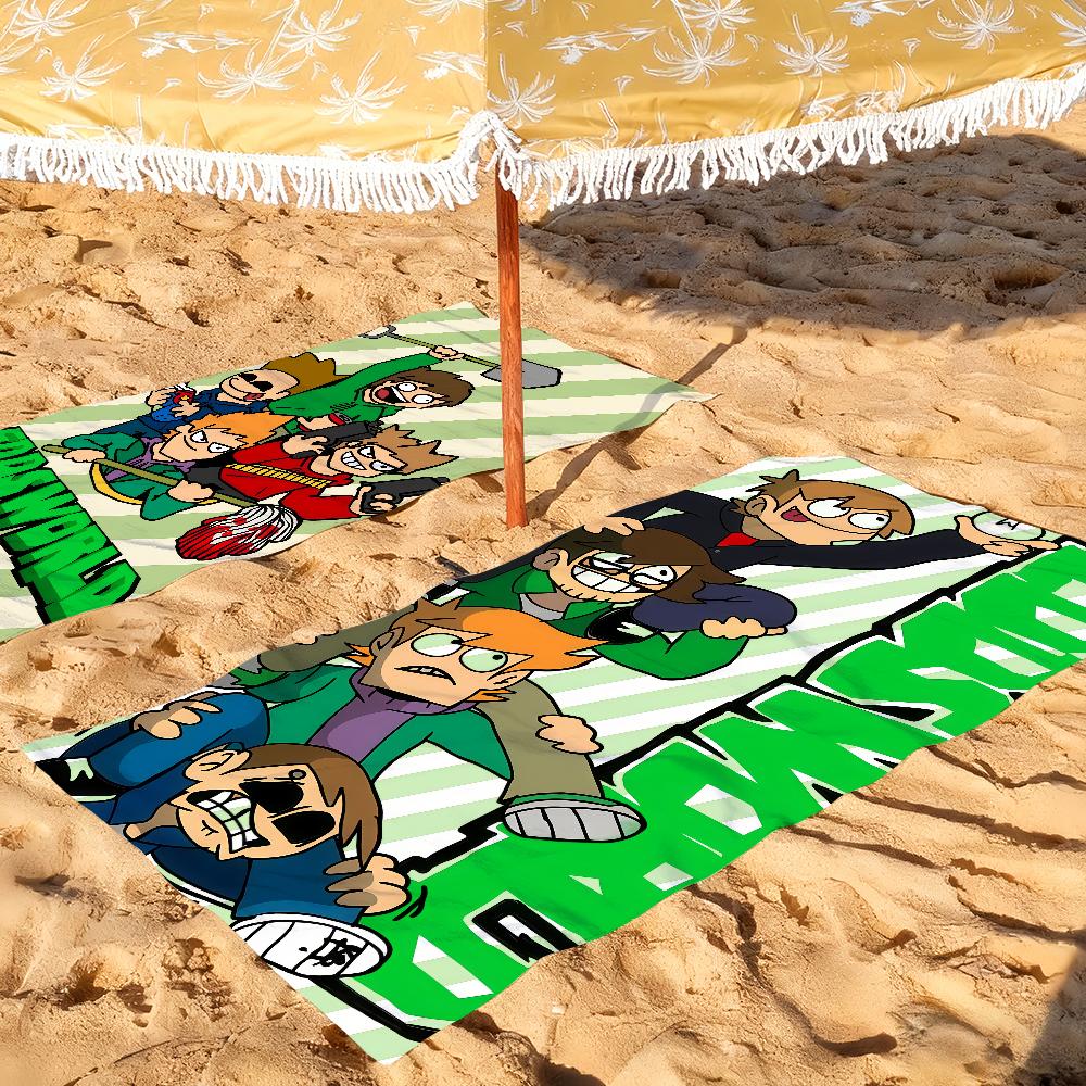 Мультяшное полотенце E-Eddsworld, забавное, быстросохнущее, пляжное, подходит для бассейнов, кемпинга, йоги и спортзала