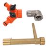 Quick Coupler Valve Key G3/4 Brass with 2 Way Water Hose Splitter Quick Water Intake Valve Key for