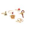 Happy New Year Elegant Charming Ornaments Santa 6pcs/set Christmas Jewelry Elk Women Ring Cartoon