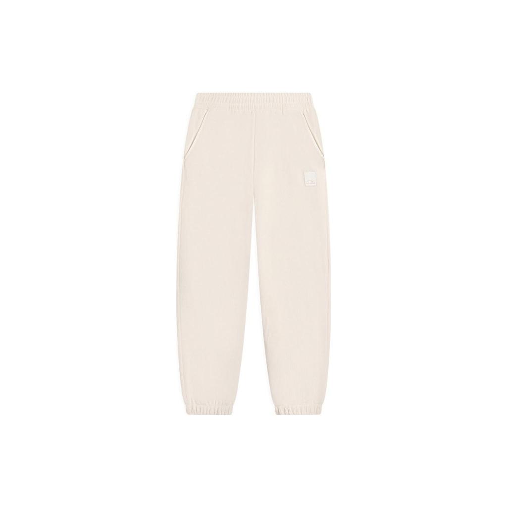 Спортивные брюки-джоггеры Li Ning Sports Trend Series с однотонным логотипом, женские, белые, AKLSB38-3