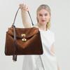 Vintage Matte PU Leather Splicing Women's Handbags High Quality Texture Large Capacity Tote Bag Trendy Elegant Versatile Hasp Ladies One Shoulder Bags