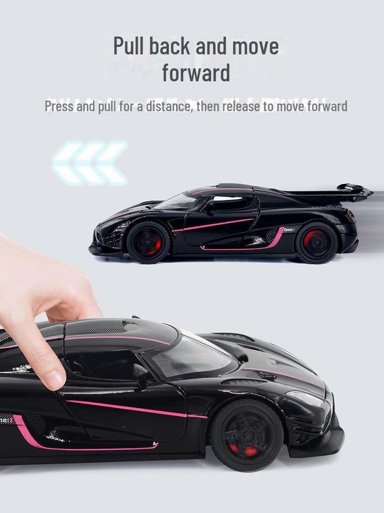 Синао 1:32 Модель спортивного автомобиля Koenigsegg - распашная дверь, звук и свет, инерционный механизм, игрушка из сплава