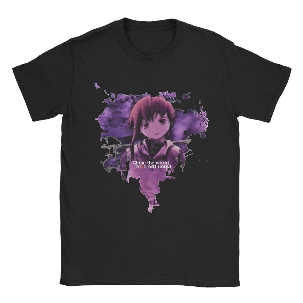 Unisex Unisex Serial Experiunisexts Lain T Shirt Pure Cotton Clothing Fun Short Sleeve Round Neck Tees Gift Idea Tshirt