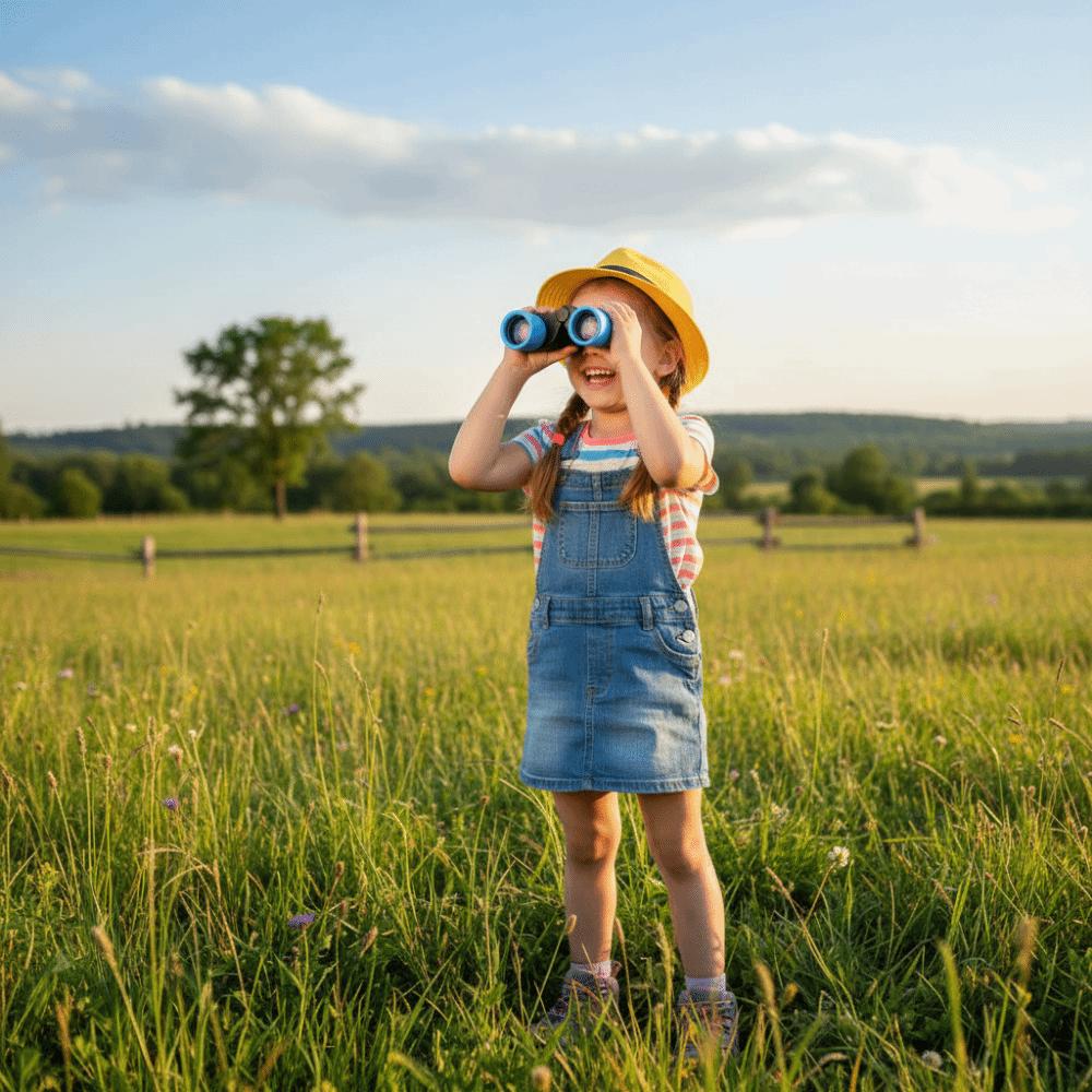 ABS Binocular 4X30 Magnification Science Education Toy Cartoon Kids Telescope Exploring