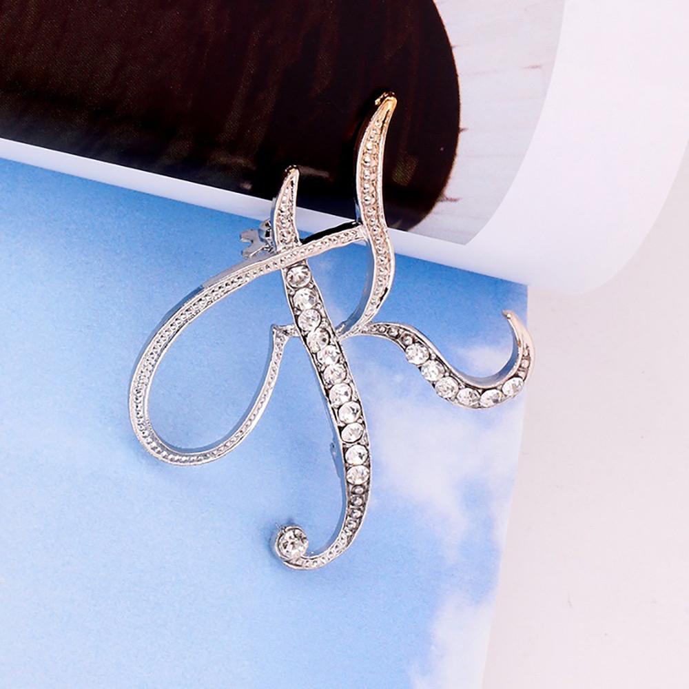 1шт кристалл 26 английских букв брошь булавка пара мемориальные украшения любовь подарки