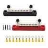 6-Pin 12-Pin 150A Bus Rail Block with Cover, Single Row Power Distribution Block Distribution Block with Clamps for Car Boat Marine Caravan Yacht